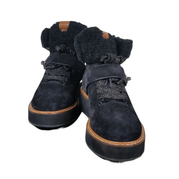 COACH Urban Hiker Boots, Black Suede, Womens Size 6 B / 36.5 - Picture 4 of 11